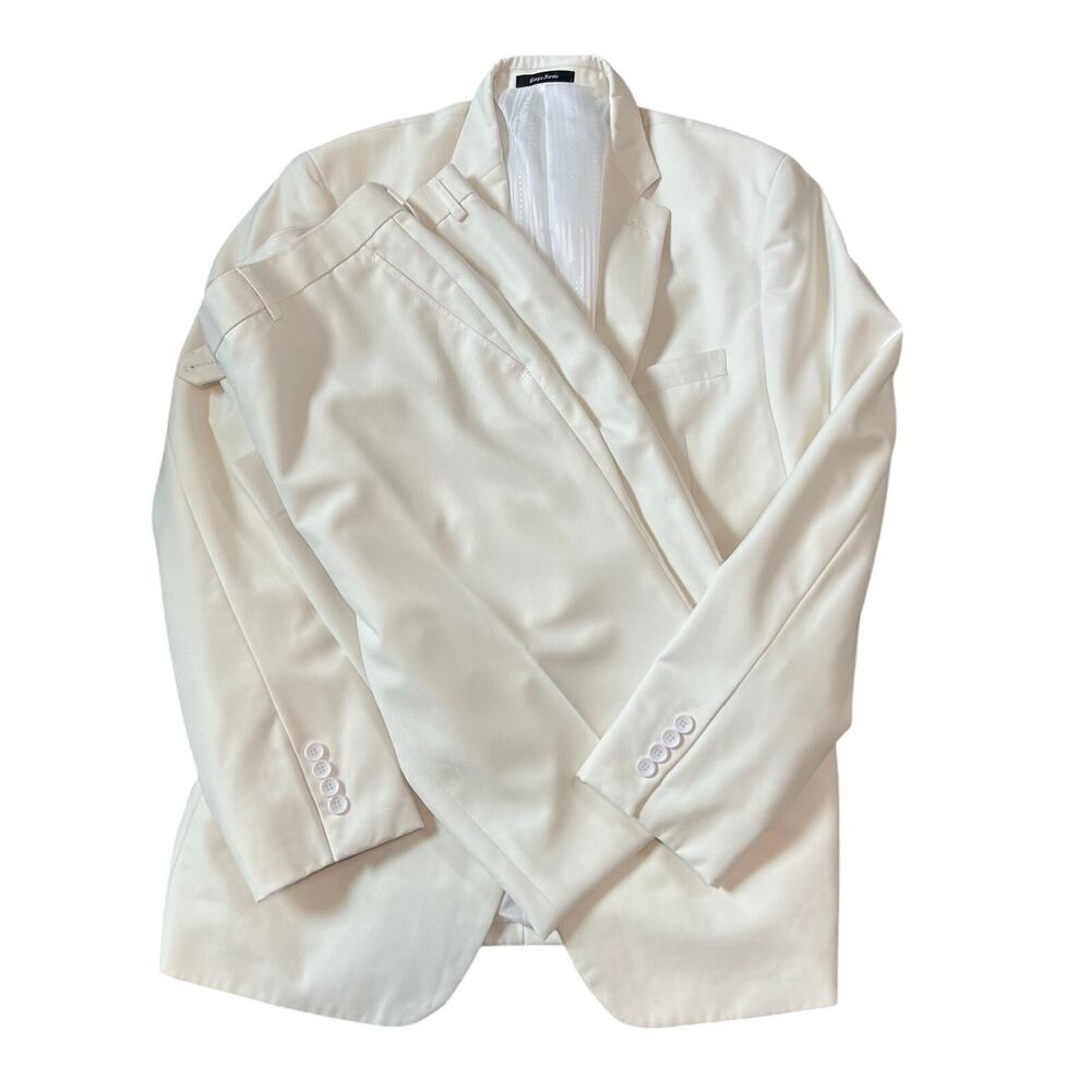 Giorgio Fiorelli White Pants and Coat Suit Jacket Size 46/40